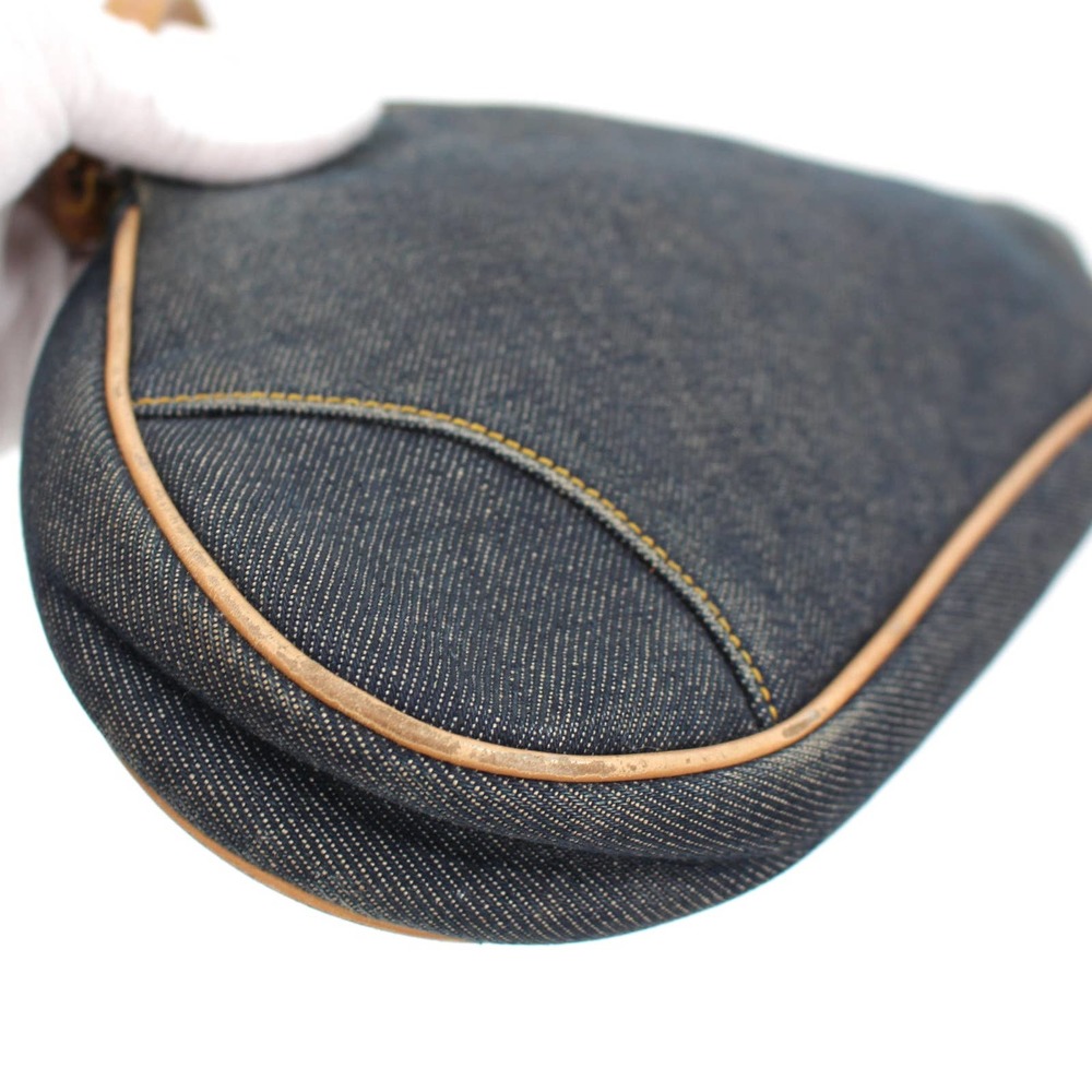 Christian Dior Dark Wash Denim Leather Trim Mini Saddle Shoulder Bag Vintage CD - Picture 5 of 8